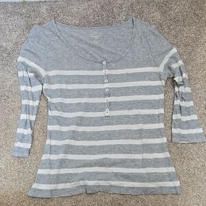 Gray Striped Women's Top